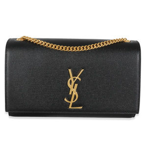 Saint Laurent Black Grain De Poudre Medium Kate Chain Bag